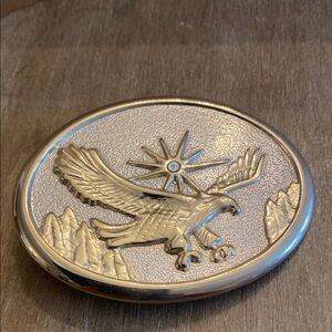 Vintage Abernathy & Closther American Eagle Belt Silver & Gold Buckle